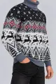 Men's New Year Sweater with High Neck, Denim Color, 214R24713 - Photo 3