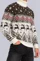 Men's New Year Sweater with High Neck, Beige, 214R24713 - Photo 3