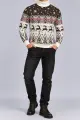 Men's New Year Sweater with High Neck, Beige, 214R24713 - Photo 2