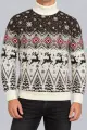 Men's New Year Sweater with High Neck, Beige, 214R24713 - Photo 1
