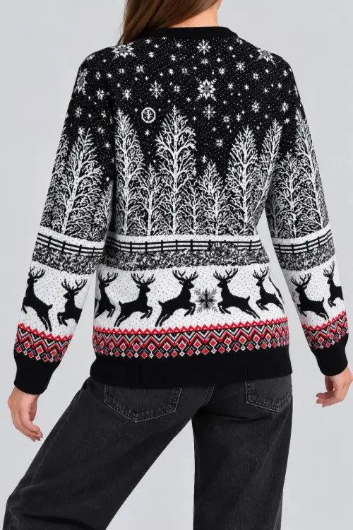 Women's Christmas Sweater, Black, 214R22605-5
