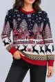 Women's Christmas Sweater, Red Color, 214R22605-5 - Photo 1
