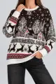 Women's Christmas Sweater, Brown Color, 214R22605-5 - Photo 1