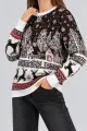Women's Christmas Sweater, Brown Color, 214R22605-5 - Photo 3