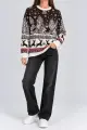 Women's Christmas Sweater, Brown Color, 214R22605-5 - Photo 2