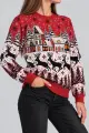 Women's Christmas Sweater, Red Color, 214R22601-5 - Photo 3