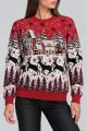 Women's Christmas Sweater, Red Color, 214R22601-5 - Photo 1
