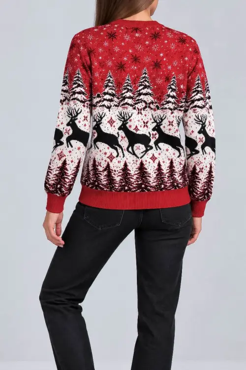 Women's Christmas Sweater, Red Color, 214R22601-5