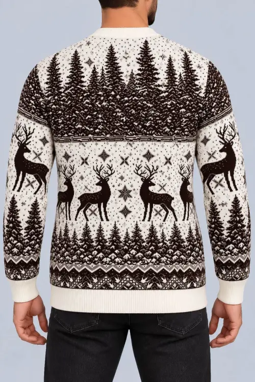 Men's Christmas Sweater, Beige Color, 214R21320