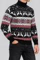 Men's Christmas Turtleneck Sweater, Black, 214R21305 - Photo 3