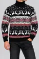 Men's Christmas Turtleneck Sweater, Black, 214R21305 - Photo 1