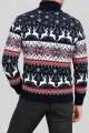 Men's New Year Sweater with High Neck, Navy Blue, 214R21305 - Photo 4