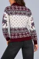 Women's Christmas Sweater, Burgundy Color, 214R21302-5 - Photo 4