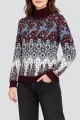 Women's Christmas Sweater, Burgundy Color, 214R21301-5 - Photo 3