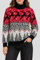 Women's Christmas Sweater, Red Color, 214R21301-5 - Photo 1