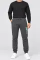 Men's Sports Pants on Fleece, Grey Color, 129R6125 - Photo 2