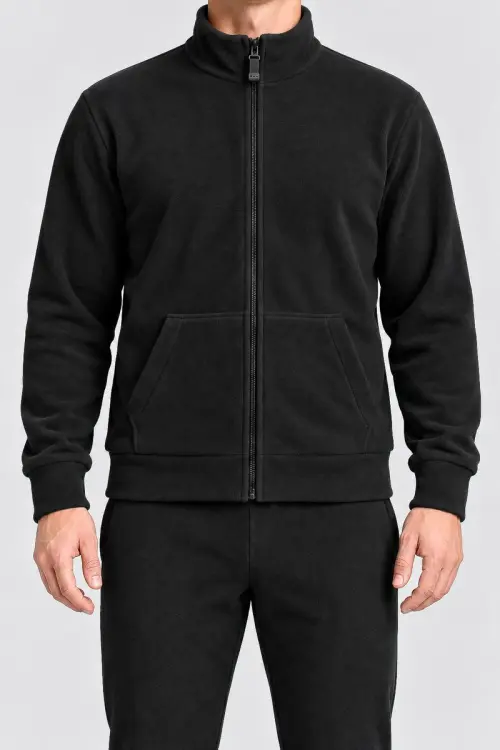Men's fleece sports suit, black color, 257R661