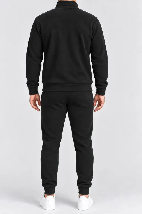 Men's fleece sports suit, black color, 257R661