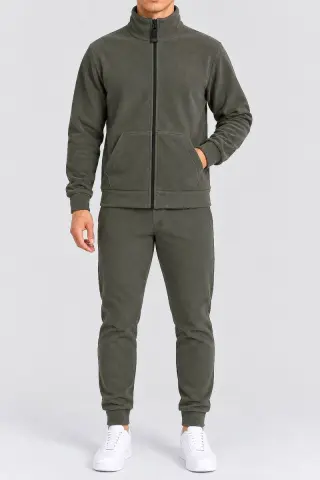Men's Sports Suit on Fleece, Khaki Color, 257R661