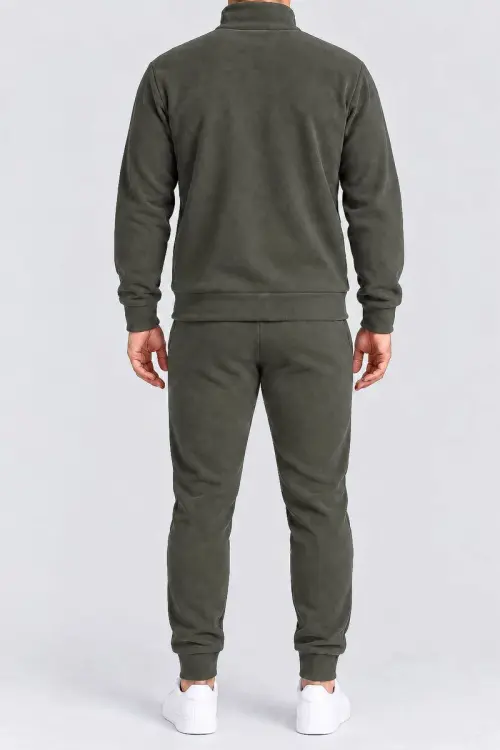 Men's Sports Suit on Fleece, Khaki Color, 257R661
