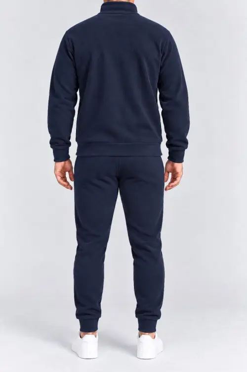 Men's fleece sports suit, dark blue color, 257R661