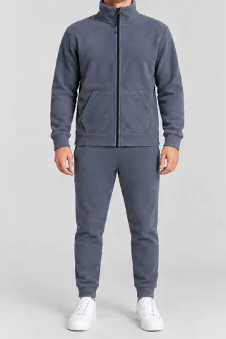 Men's fleece sports suit, grey color, 257R661