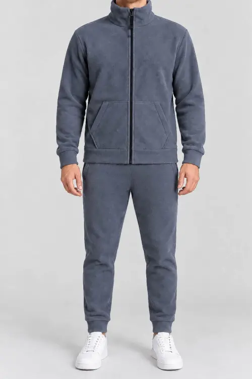 Men's fleece sports suit, grey color, 257R661