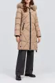 Куртка жіноча однотонна з капюшоном зимова, колір бежевий, 244R205 - Фото 3
