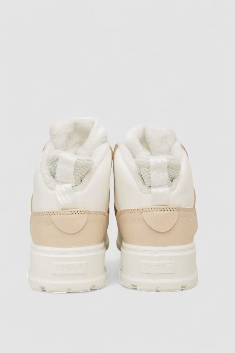Кросівки жіночі зимові на хутрі, колір бежевий, 248RMB09