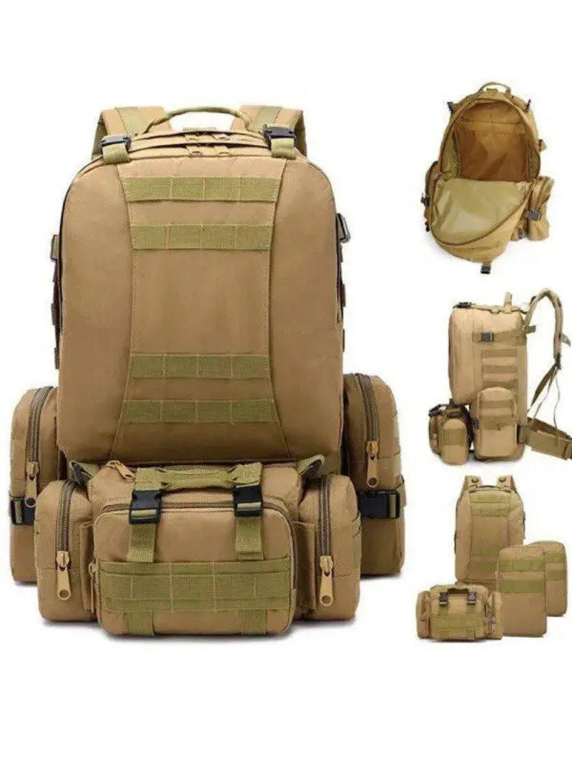 Рюкзак тактичний з підсумками/системою Molle 55 л. Олива, Койот