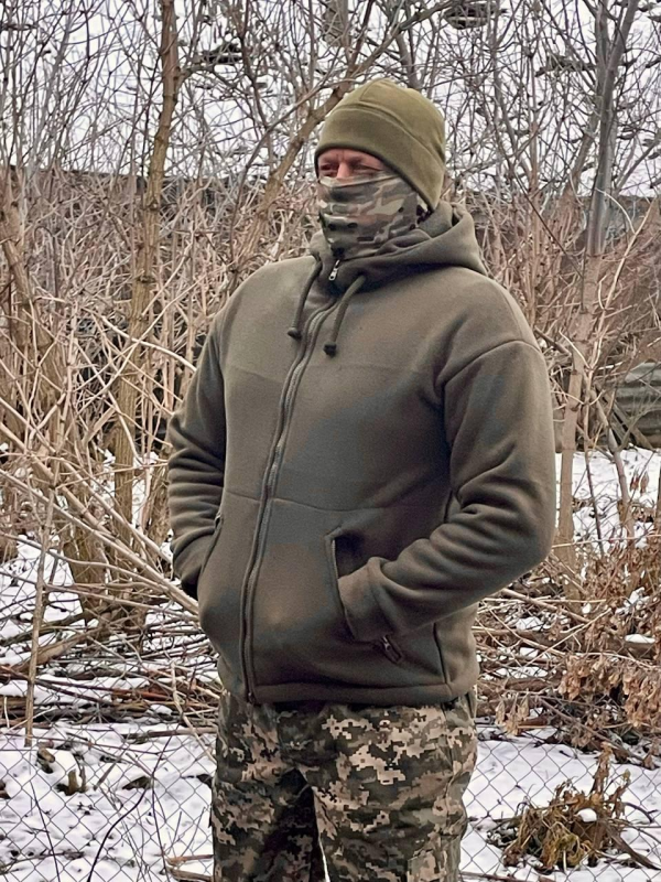 Кофта флісова Грізлі з капюшоном Олива