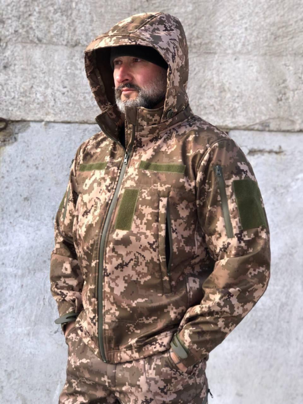Тактична куртка Soft Shell Піксель Демі