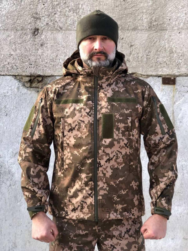 Тактична куртка Soft Shell Піксель Демі