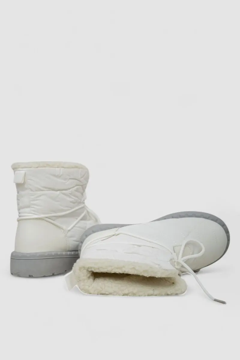 Дутики жіночі зимові на хутрі, колір біло-сірий, 248RFM07