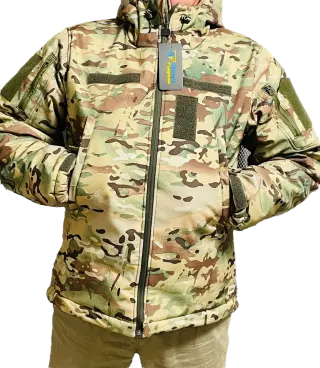 Winter Tactical Soft Shell Jacket with Omni-Heat Insulation Multicam