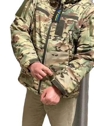 Winter Tactical Soft Shell Jacket with Omni-Heat Insulation Multicam