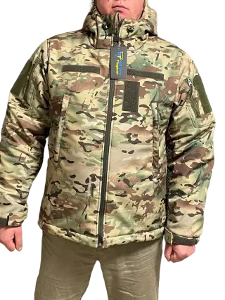 Winter Tactical Soft Shell Jacket with Omni-Heat Insulation Multicam