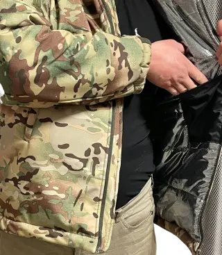 Winter Tactical Soft Shell Jacket with Omni-Heat Insulation Multicam