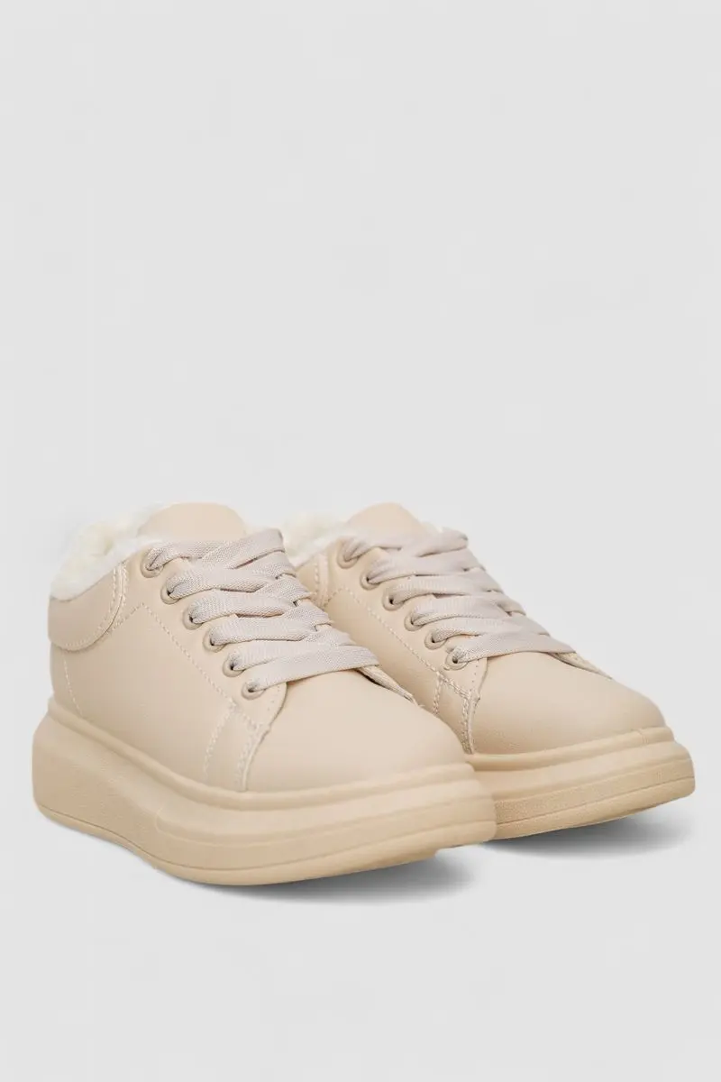Кросівки жіночі зимові на хутрі, колір бежевий, 248RA2256