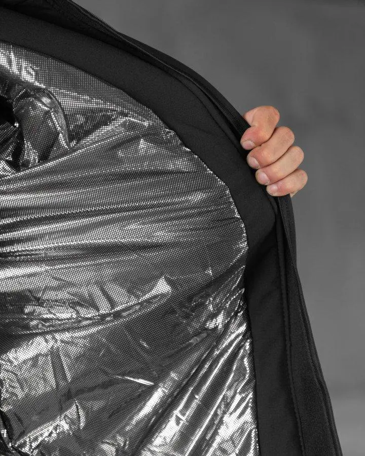 Зимова тактична куртка Soft Shell з утепленням Omni-Heat чорна