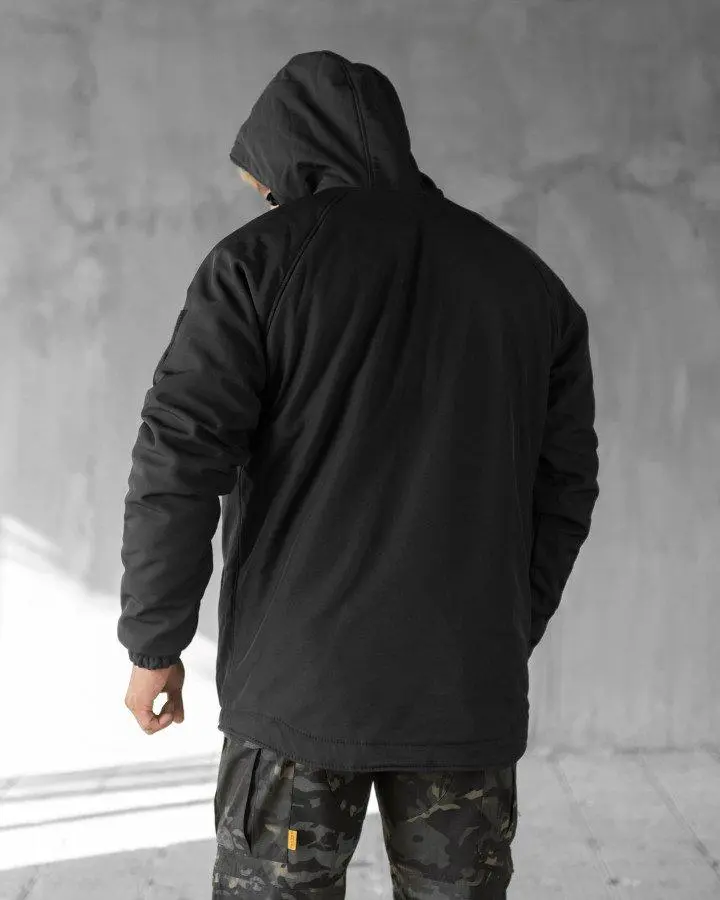 Зимова тактична куртка Soft Shell з утепленням Omni-Heat чорна