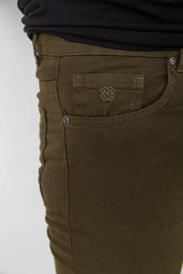 Джинси чоловічі однотонні, колір хакі, 247R6302