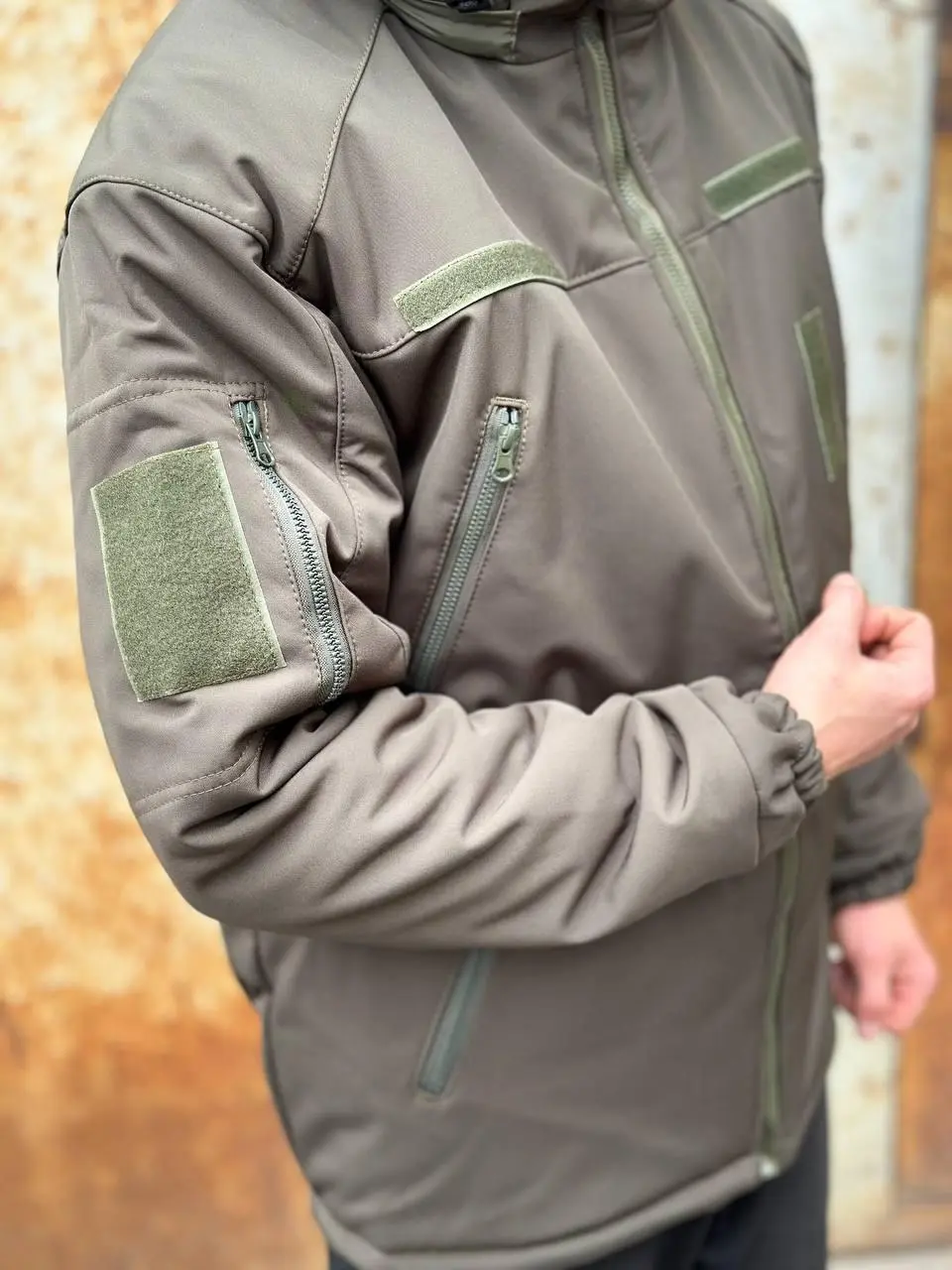 Тепла водонепроникна куртка хакі Soft Shell з утепленням Omni-Heat