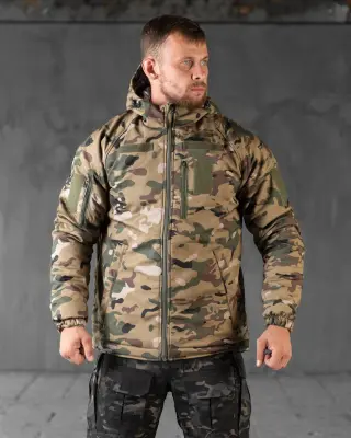 Зимова тактична куртка Soft Shell з утепленням Omni-Heat мультикам