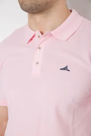 Поло чоловіче котонове, колір рожевий, 247R305
