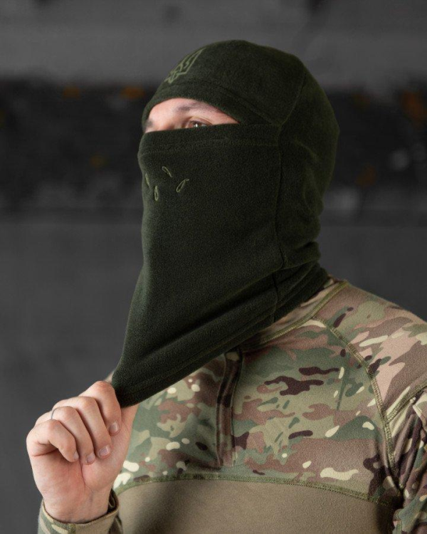 Балаклава флісова з гербом хакі