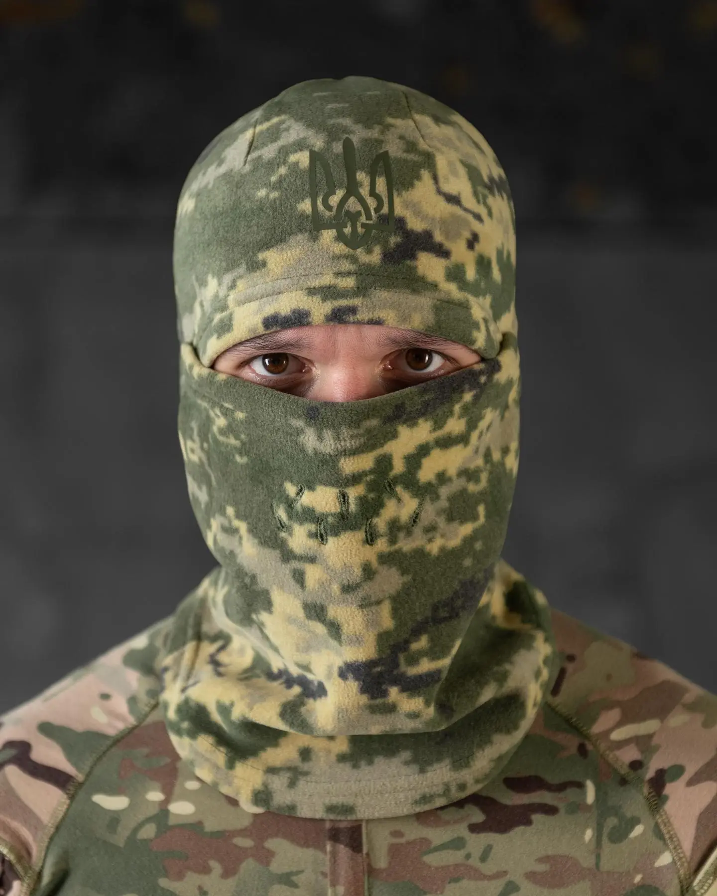 Балаклава флісова з гербом піксель