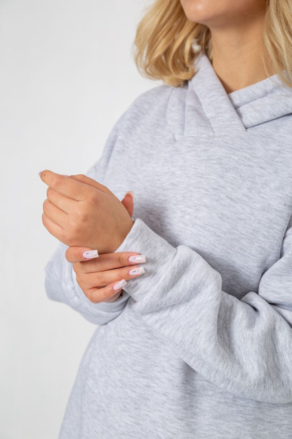 Спортивний костюм жіночий на флісі, колір світло-сірий, 247R1057