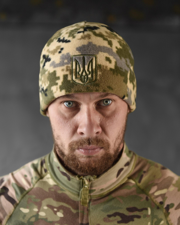 Шапка флісова піксель з гербом
