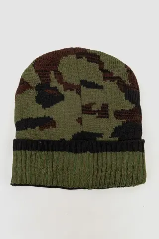 Шапка чоловіча камуфляж на хутрі, колір хакі, 244RM48